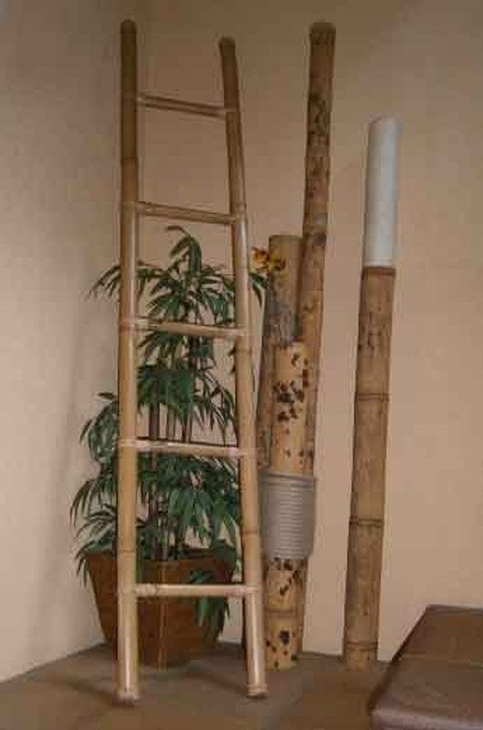 Escalera/Toallero de bambú color natural 2.0 mtrs