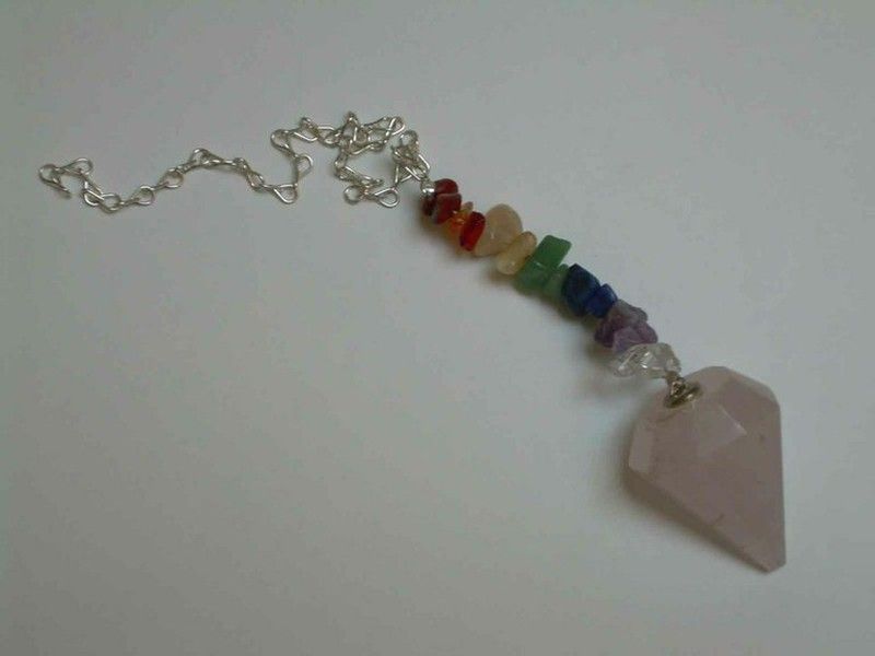 Péndulo Chakras Cuarzo Rosa Zen 