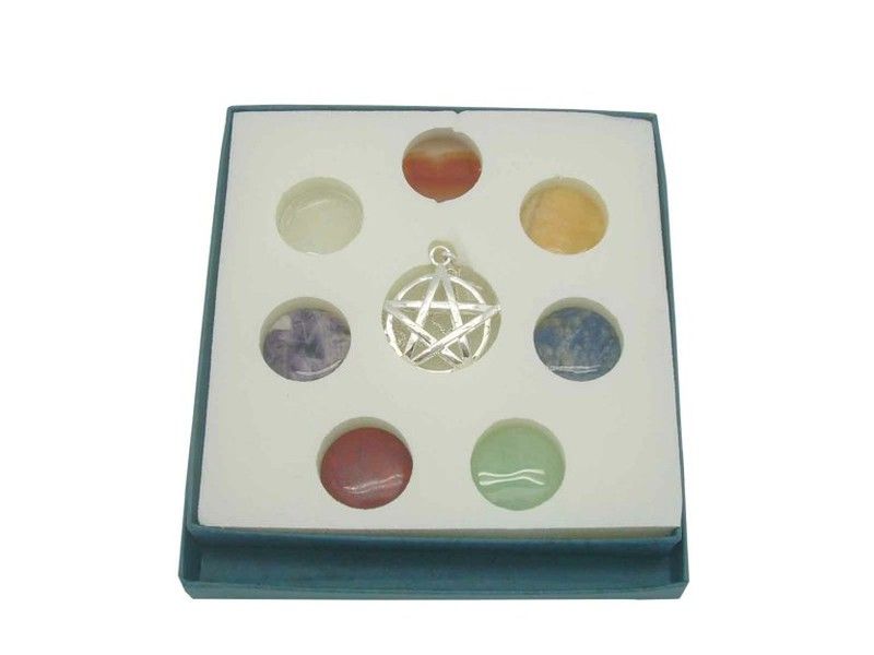 Colgante pendulo Chakras y Estrella 