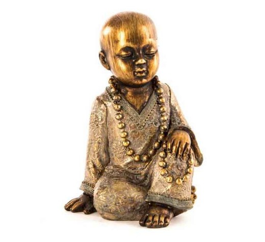 Buda monje sentado efecto bronce