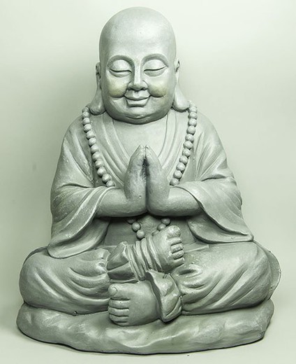 Bouddha en prière 52cm effet pierre