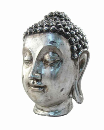 Testa di Buddha d'argento