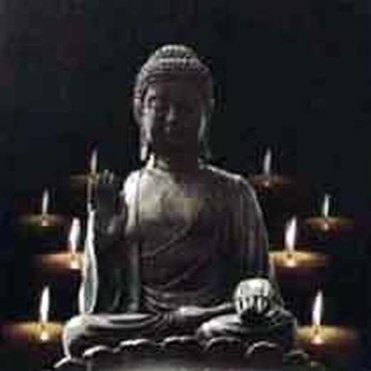 Cuadro con leds Budha velas