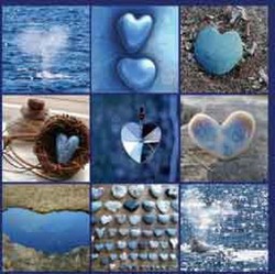 pintura de corações azuis