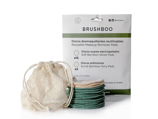 Discos desmaquillantes Brushboo con bolsa algodón