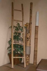 ▷ Escalera Decorativa Brígida 5 Peldaños Bambú Color Natural 40x4x153 Cm