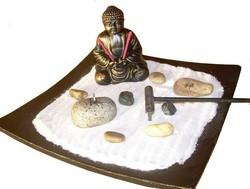 Jardin zen avec assiette 18x18 cm