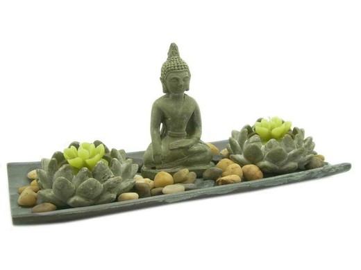 Jardin zen portavelas 30x11x13