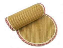 Juego de 6 individuales redondos de bambú