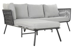 Juego sofa y mesa color natural para exterior