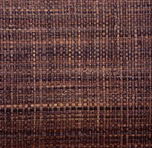 Metro lineal tejido rafia color marrón habano trama ancha 120 cm