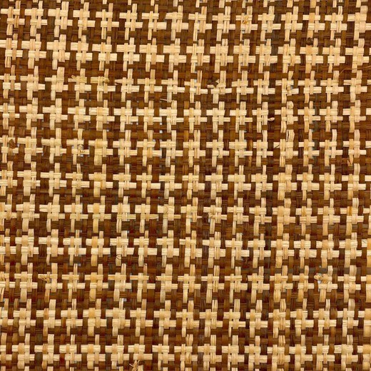 Metro linear de tecido de ráfia marrom Houndstooth