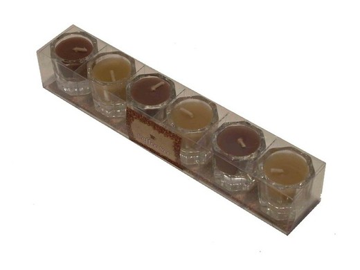 Mini bougies aromatiques en verre (boîte de 6 u.)