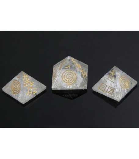 Pyramide quartz Reiki 4 symboles