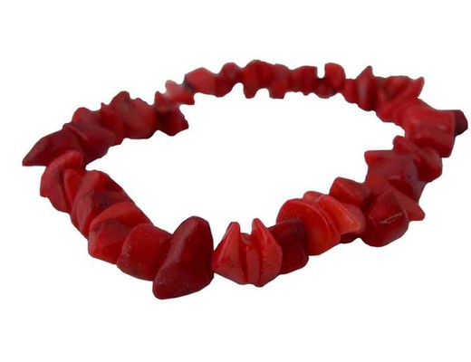 Pulseira de lascas de bambu coral