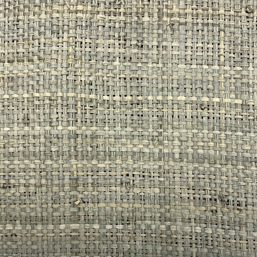 Rollo tejido rafia color gris claro trama ancha 120 cm x 50 mtrs