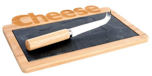 Set 2p Tabla de quesos de bambú y pizarra