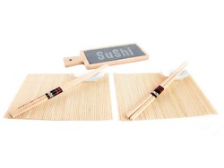 Set 7p Tabla de sushi bambú y pizarra