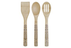 Conjunto de 3 utensílios de cozinha em bambu