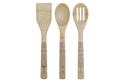 Set de 3 utensilios cocina de bambú