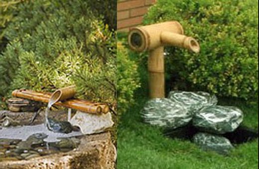 Fuentes Zen de bambú