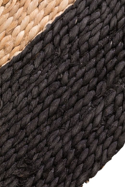 Tappeto in iuta naturale e nera diametro 1,50