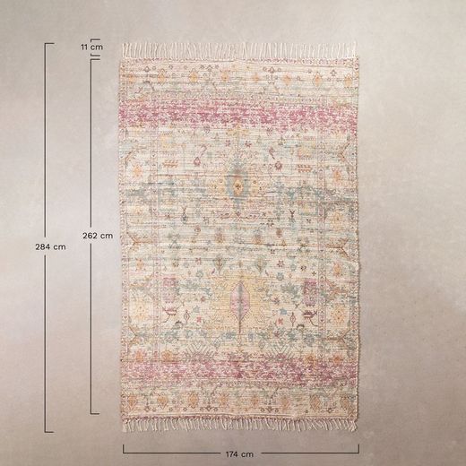 Tappeto in Juta e Cotone 284 X 174 cm