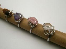 Anello con quarzo rosa Saturno