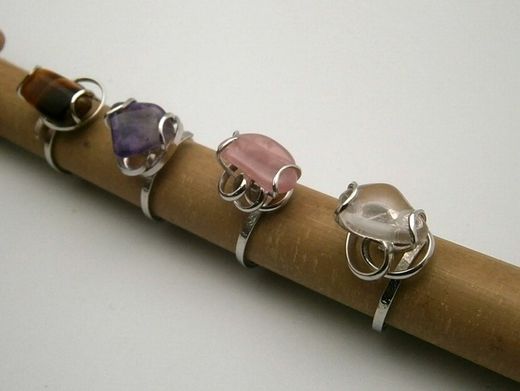 Anello con quarzo rosa Saturno