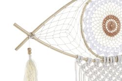 Acchiappasogni all'uncinetto e in rattan Bianco