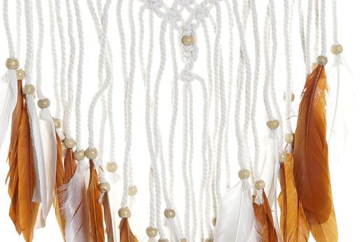 Acchiappasogni all'uncinetto e in rattan Bianco