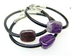 Bracciale in pelle di ametista