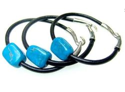 Bracciale in pelle turchese