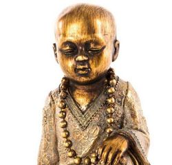 Buda monje sentado efecto bronce