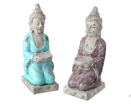 Buda portavelas de ceramica