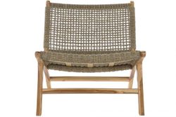 Poltrona in teak e rattan Brown