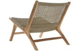 Poltrona in teak e rattan Brown