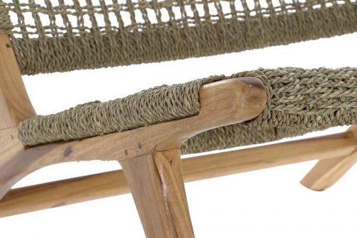 Poltrona in teak e rattan Brown