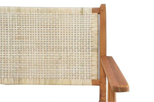 Poltrona in teak e rattan Naturale