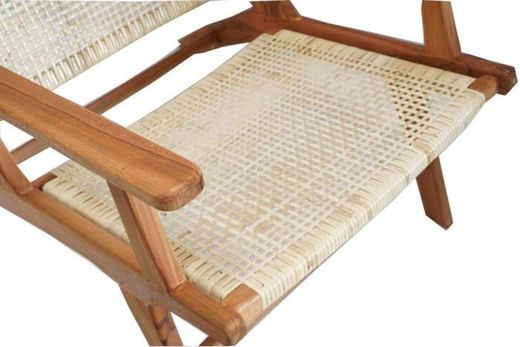 Poltrona in teak e rattan Naturale