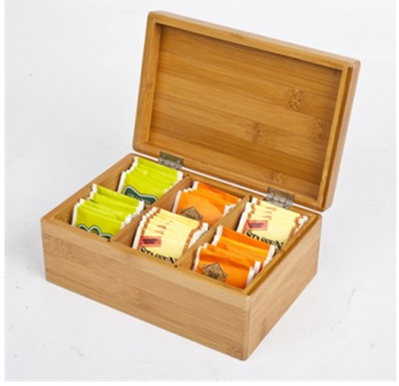 CMOISO Caja para Té de Bambú, Cajas para Infusiones, Té de Madera  Multifuncional de 5 Compartimentos, Caja de Almacenamiento de Bolsitas de  Té con