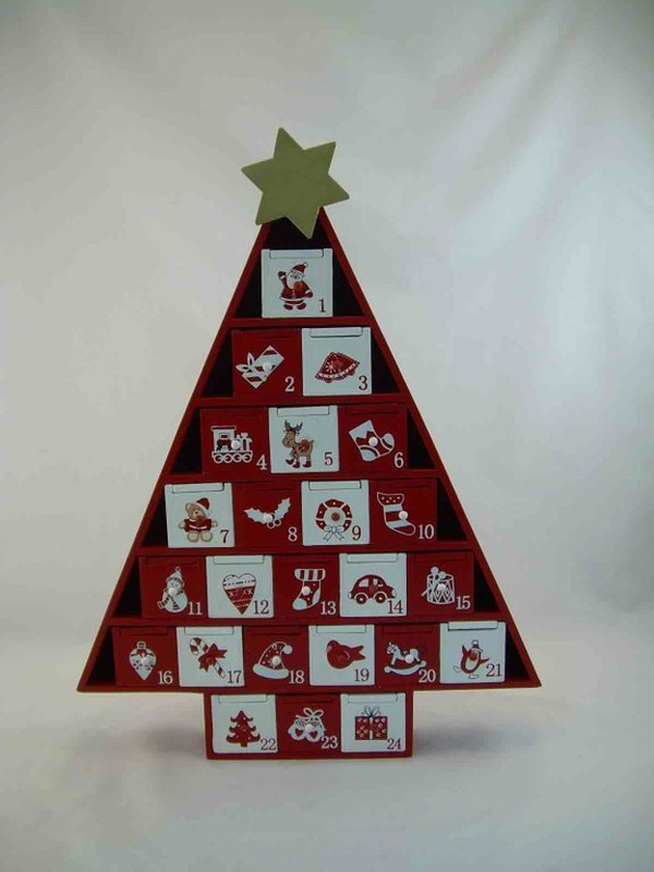 Gudotra Calendario de Navidad en Forma de Árbol de Navidad Colgando Niños en un Árbol Decoración de Navidad 