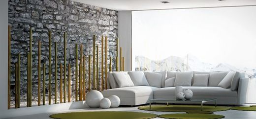 Caña bambú comun decoración interior (barnizada transparente)