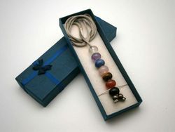 Pendentif boules minérales chakras