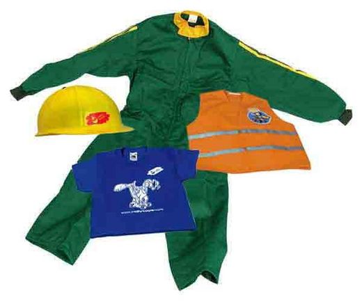 Conjunto infantil ropa de mecánico mono verde de 4 piezas