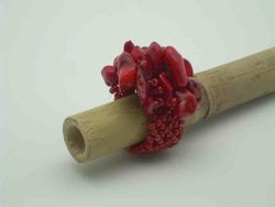 Set bracciale e anello in corallo bambù