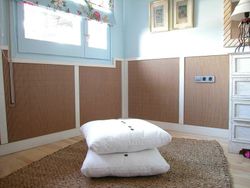 Rolo tecido de bambu