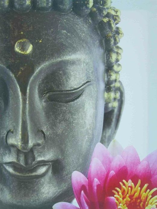 Tableau bouddha fleur rose