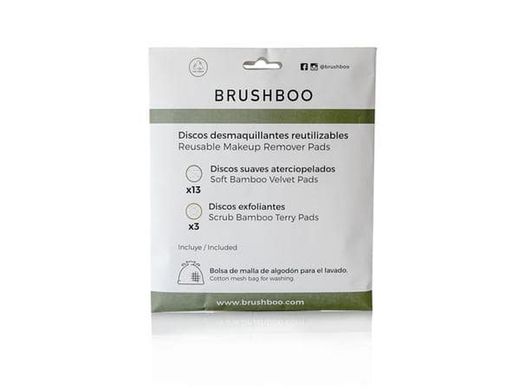 Almofadas desmaquilhantes Brushboo com saco de algodão
