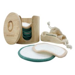Disques démaquillants réutilisables avec boîte en bambou